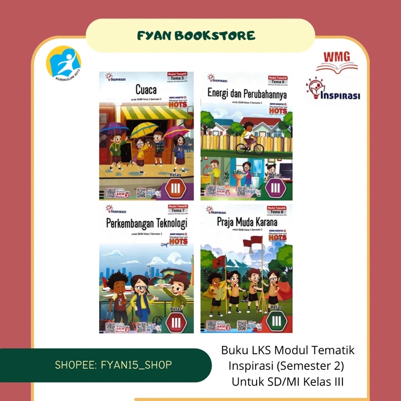 Jual Fyan Book Store Buku LKS Inspirasi Modul Tematik WMG Untuk Siswa 