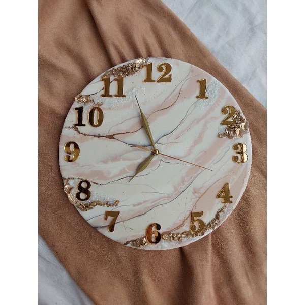 Wall Clock Resin Art Diameter 30 cm jam dinding gantung jam dinding sweep