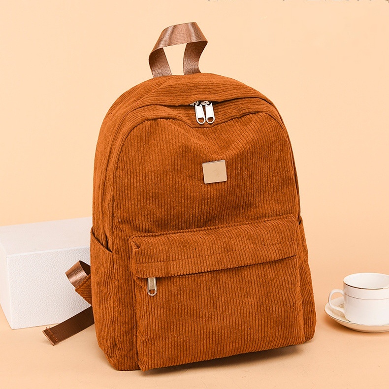 TAS RANSEL WANITA IMPORT BACKPACK BESAR CORDUROY COKLAT JESSIKA TA696B7 PREMIUM KOREA GENDONG PUNGGUNG SEKOLAH KULIAH KERJA REMAJA KEKINIAN FASHION BATAM