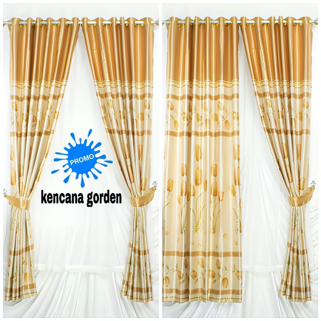 GORDEN HOTEL BLACKOUT PREMIUM motif tulip dan tebal Blackout  gorden jendela gorden pintu korden