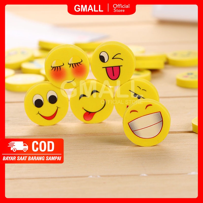 Penghapus Penhapus Pensil Pencil Emoji Smile Mini Karakter Stationary Stationery Alat Tulis Sekolah Kantor Souvenir Lucu Dan Unik GMALL ST0014