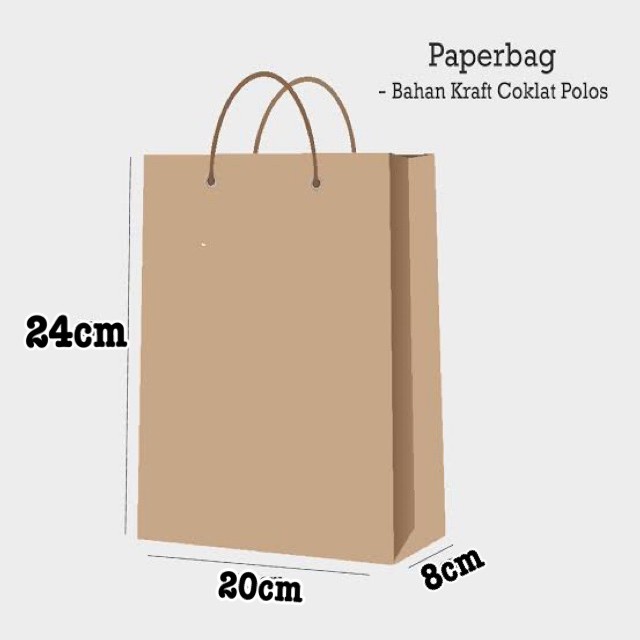 bag paper polos goodie bag gift bag paper bag tas kado kertas polos kraft kiky okey 29x24x8cm