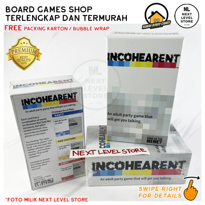 Incohearent - What Do You Meme - Party Card Game Board Games