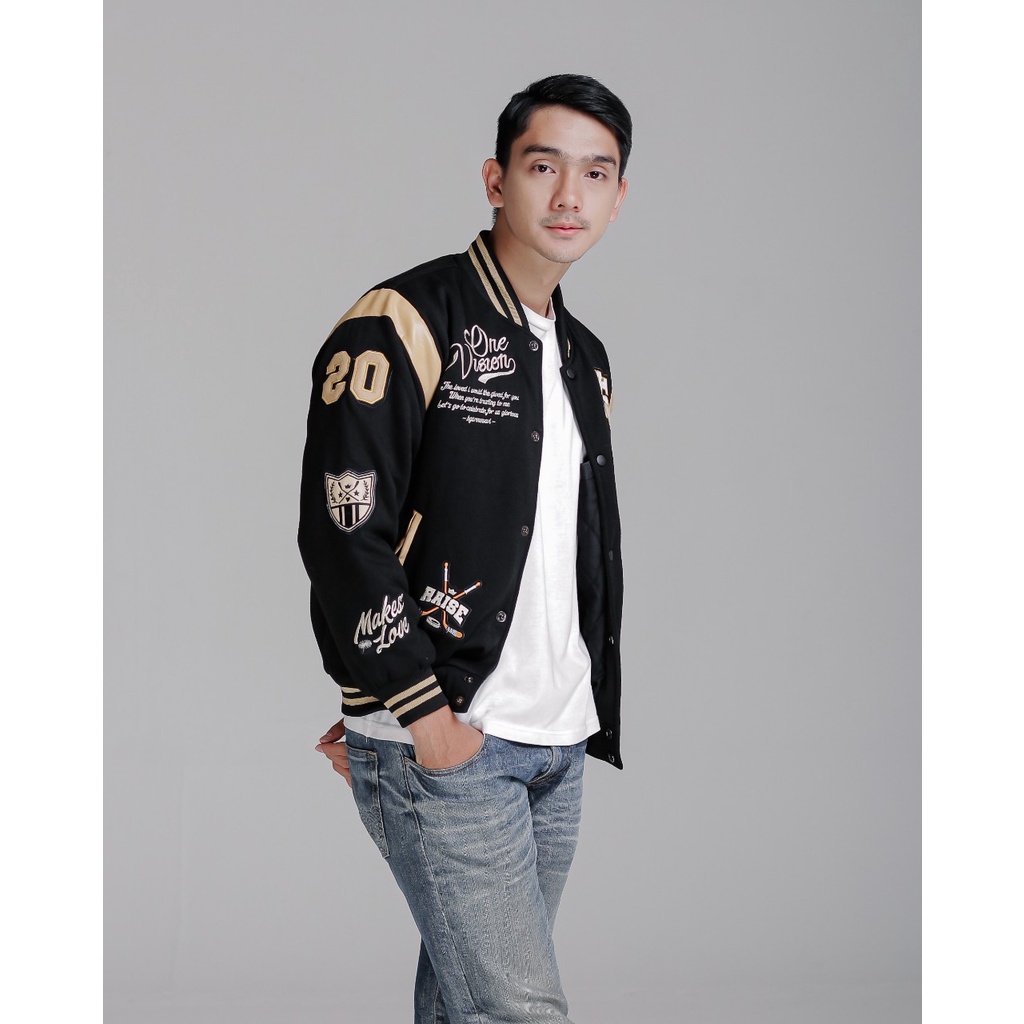 BGSR Varsity Jacket Rabbit Black Jaket Baseball