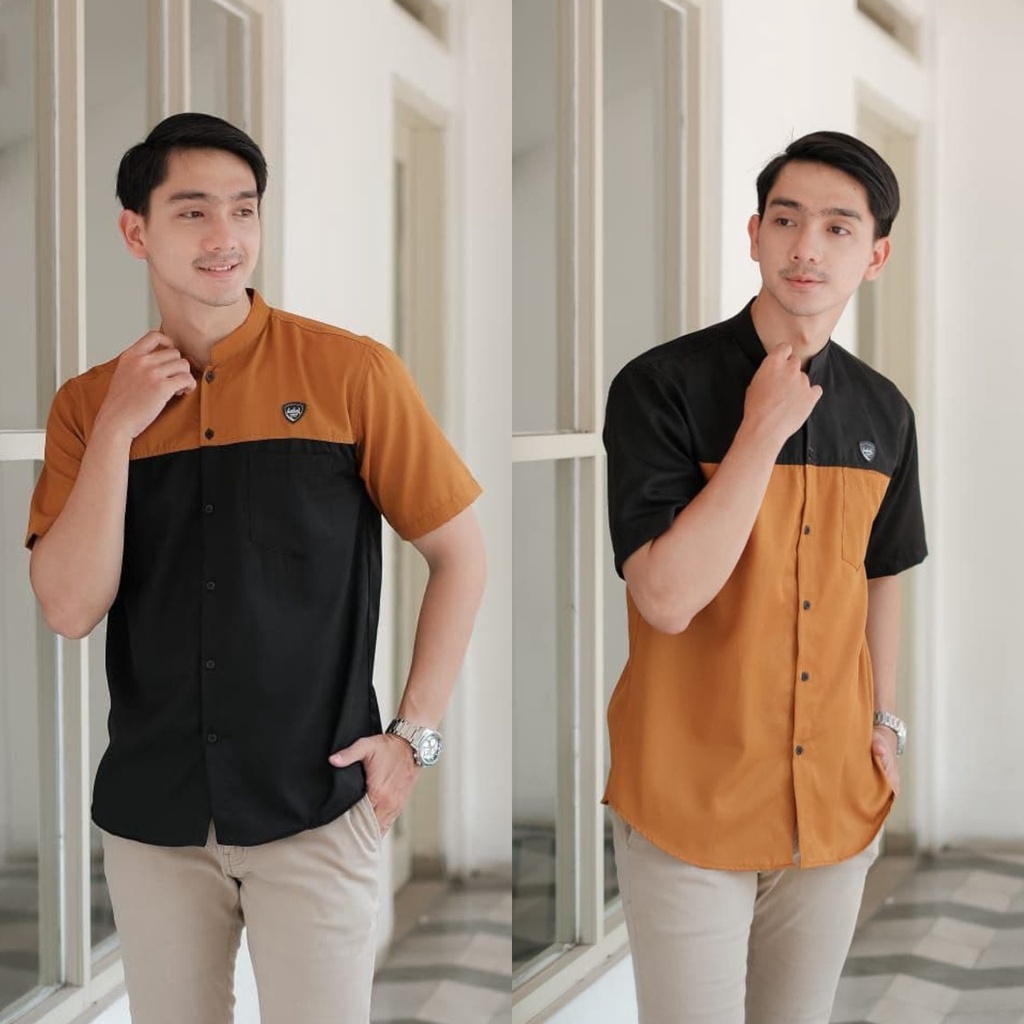 Baju koko kurta pria dewasa lengan pendek material berkualitas terbaru