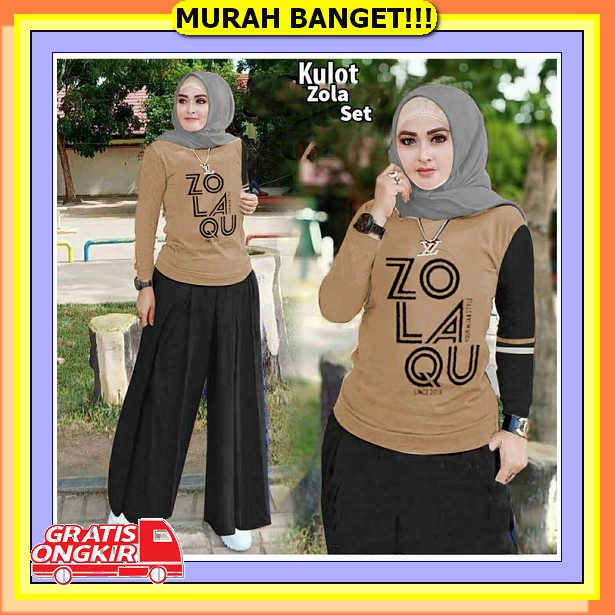 Setcel Polos Tangan Panjang Wanita Kekinian 2022 / Setelan Wanita Viral Tiktok Terbaru /Oneset Boteg