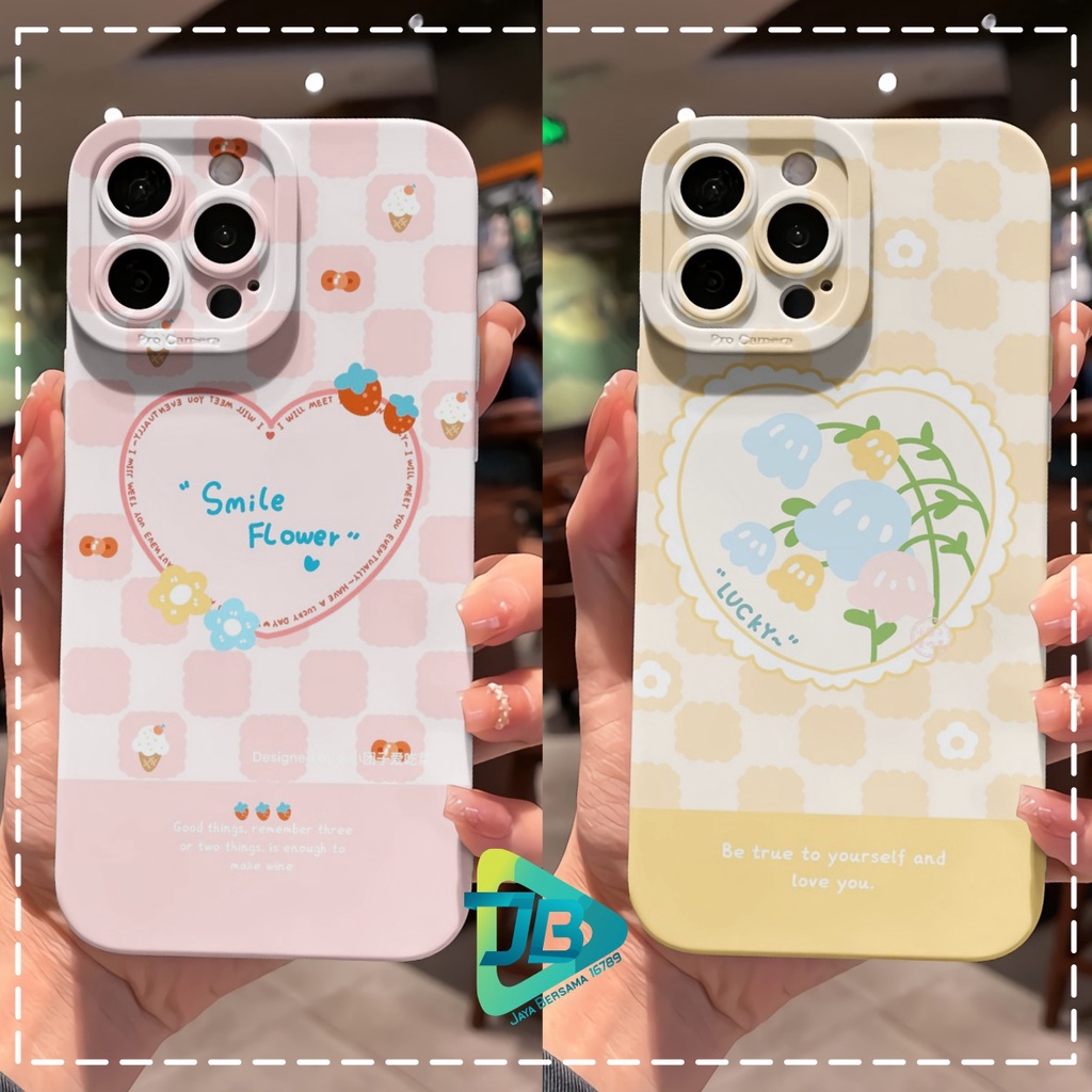 CUSTOM CASE SOFTCASE SILIKON PROCAMERA SMILE FLOWERS CUSTOM OPPO REALME VIVO XIAOMI SAMSUNG INFINIX IPHONE FOR ALL TYPE JB6221