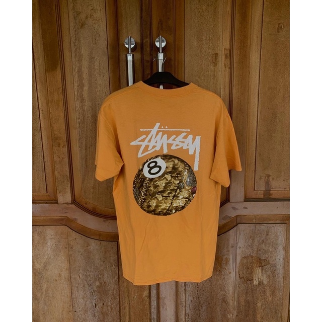 ‼️SOLD OUT‼️Baju Stussy vintage Eight Ball Gold Dragon