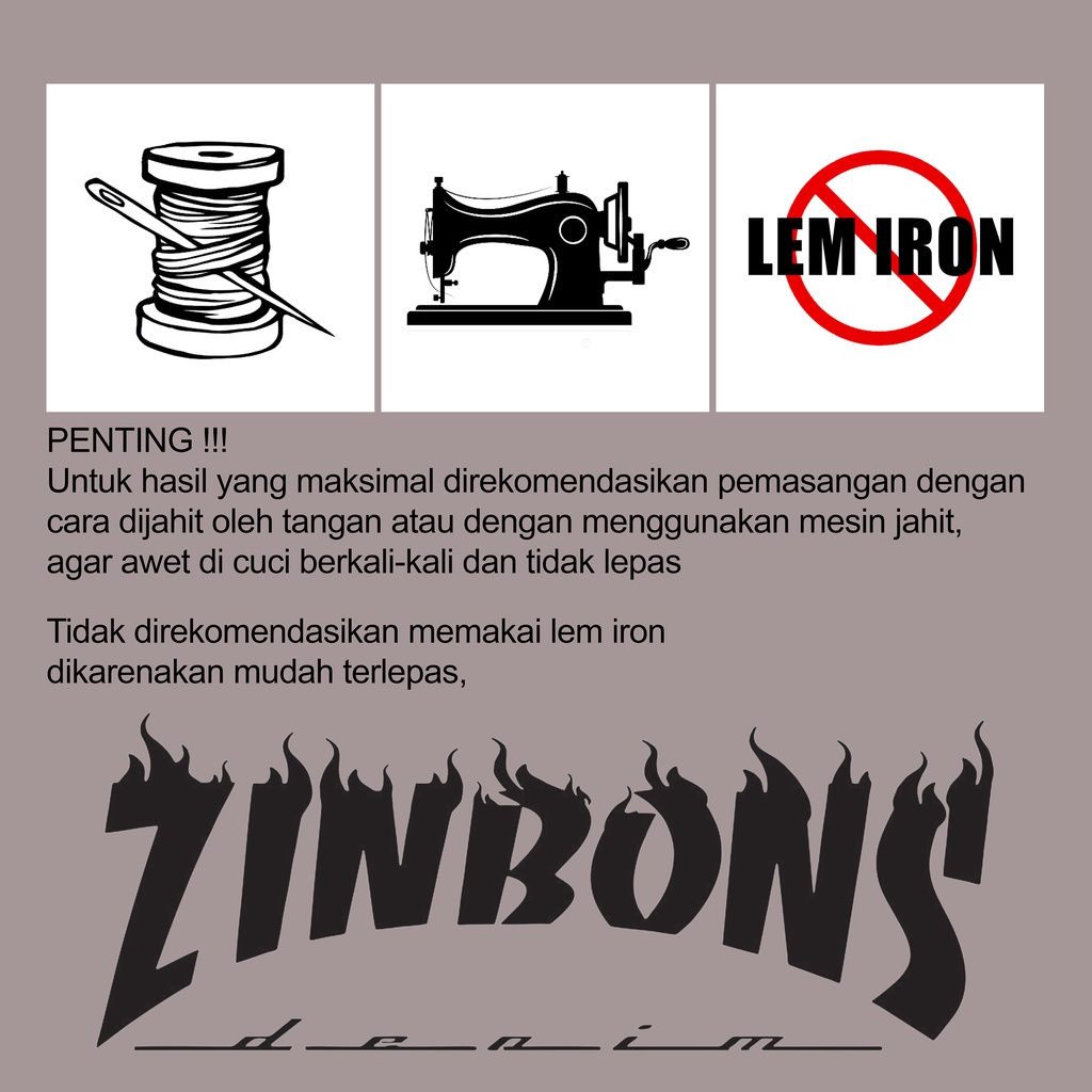 ZINBONS BACKPATCH BORDIR TEMPELAN JAKET PATCH MUSIK PATCH MOTO