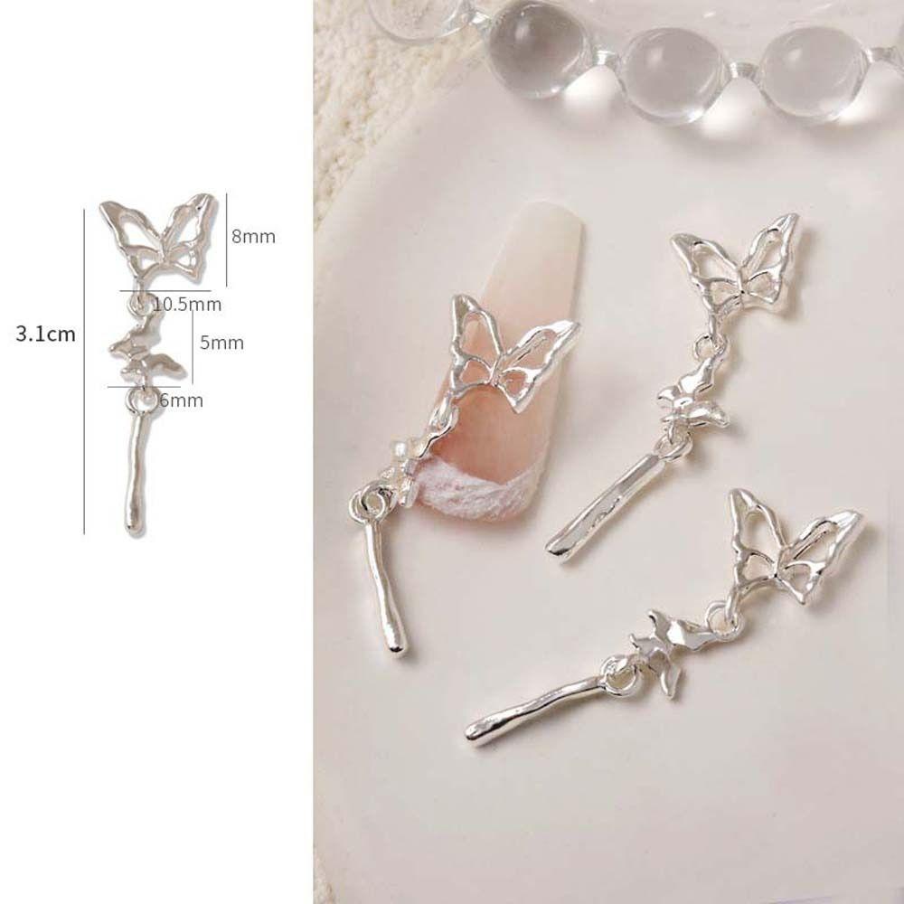 Mxbeauty Hiasan Kuku Kupu-Kupu Wanita Fashion Pesona Kuku Korea Nail Art Nail Art Perhiasan Manicure Aksesoris