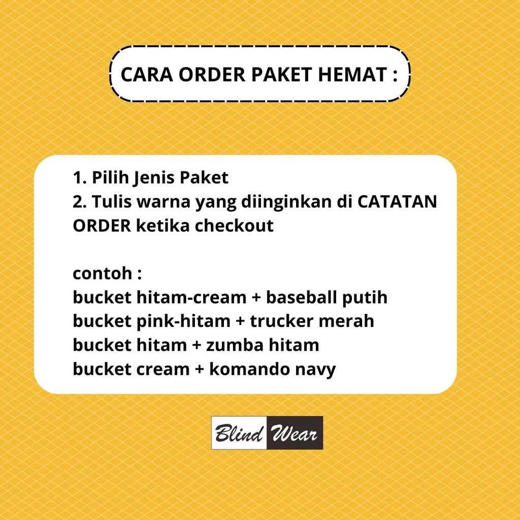 Paket Hemat Topi Bucket Dan Trucket Polos Premium Pria Wanita Laki Perempuan