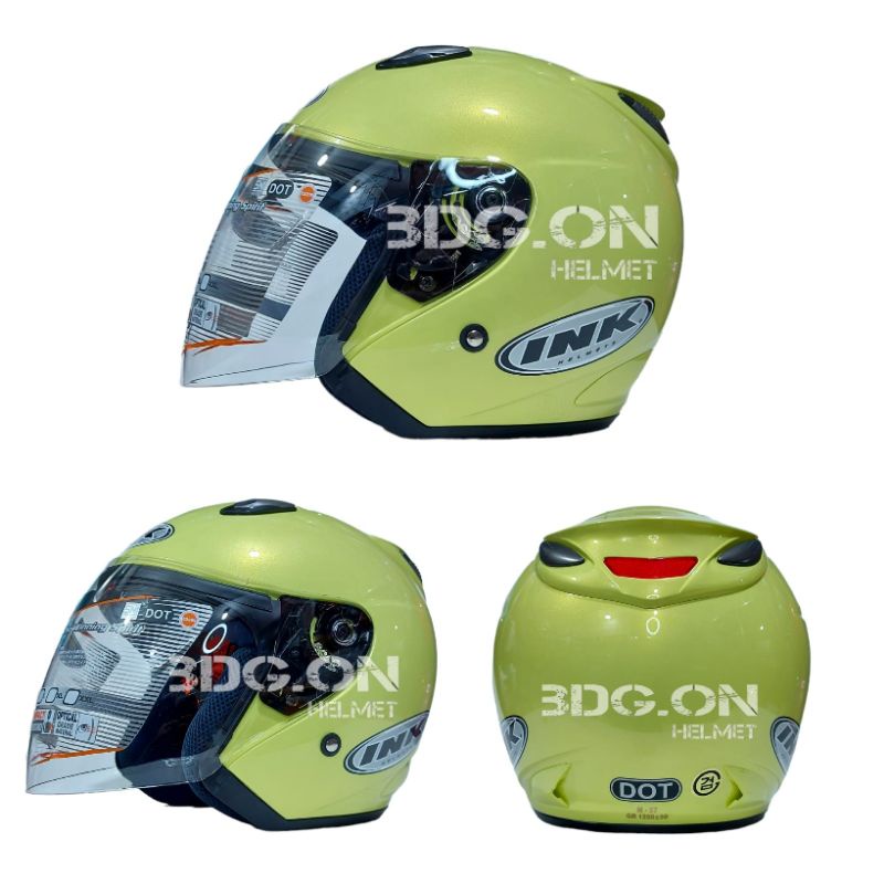 Helm INK CENTRO JET Solid LIGHT YELLOW Kuning Lemon Original