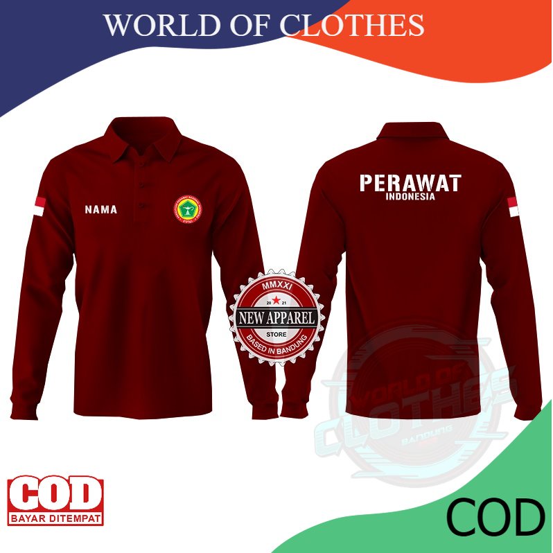 KAOS POLO PPNI PERAWAT LENGAN PANJANG / KAOS KERAH PERAWAT LENGAN PANJANG