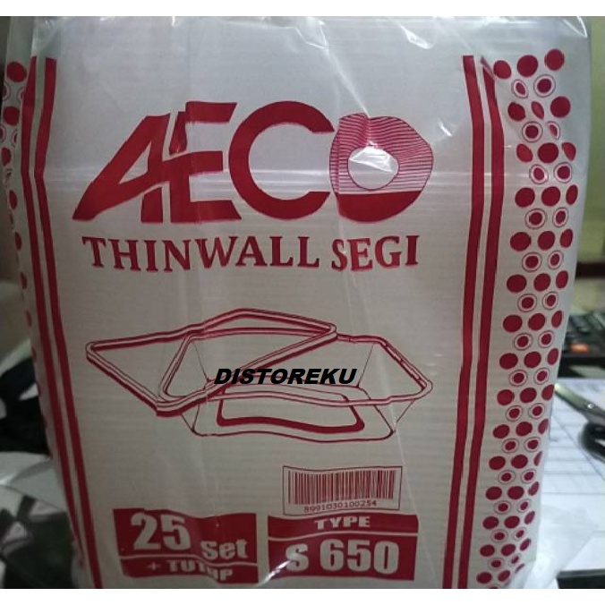 THINWALL SEGI WADAH MAKAN TEMPAT BOX MAKAN MICROWAVE AECO S650 25PCS