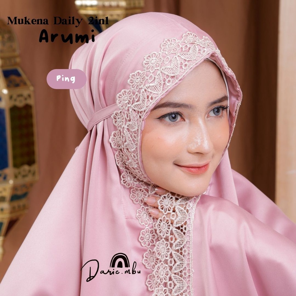 Mukena Dewasa 2in1 Sutra Velvet  Arumi Series dengan Renda Mewah dan Tas cantik