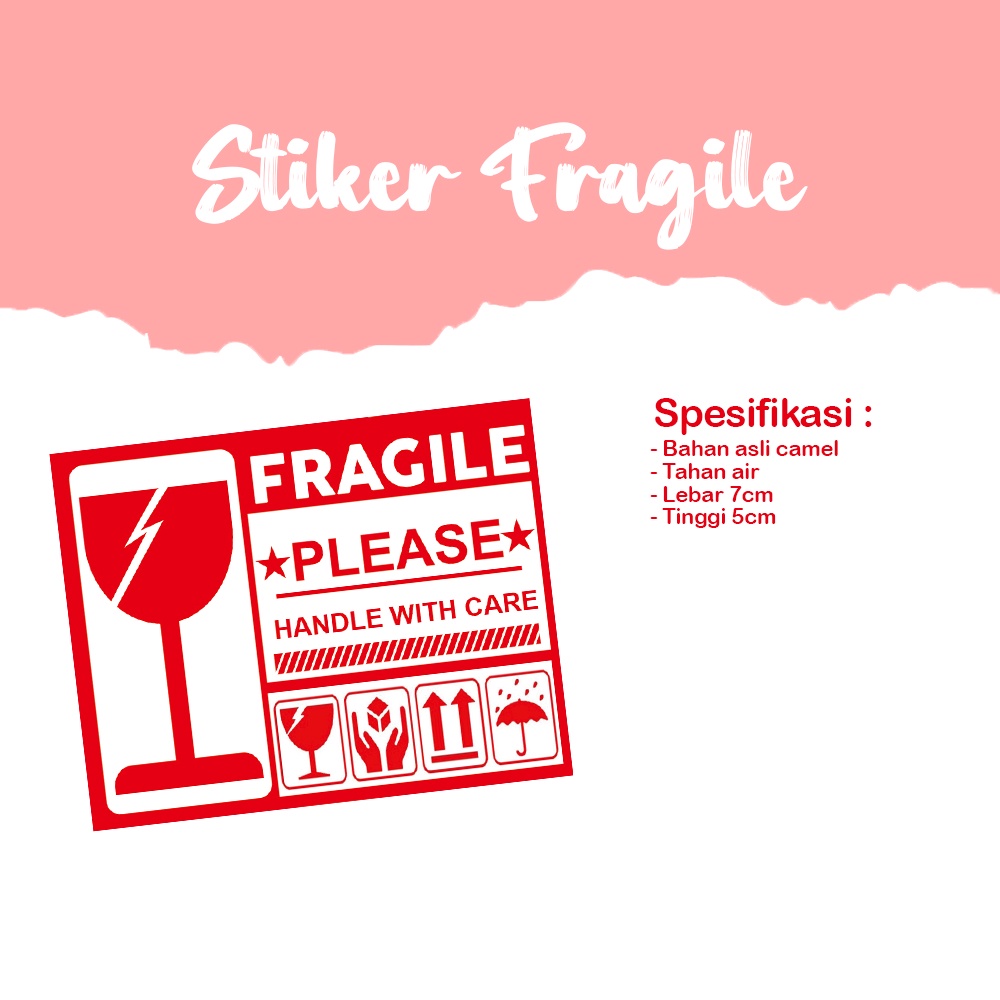 𝐓𝐄𝐑𝐌𝐔𝐑𝐀𝐇 Sticker Fragile Stiker Fragile Sticker Wajib Olshop Stiker Online Shop Yang Berfungsi Sebagai Sticker Peringatan Paket. Sticker Kemasan Paket, Agar Kurir Berhati-hati. Stiker Pengemasan ini Adalah Sticker Anti Air &amp; Stiker Anti Luntur!