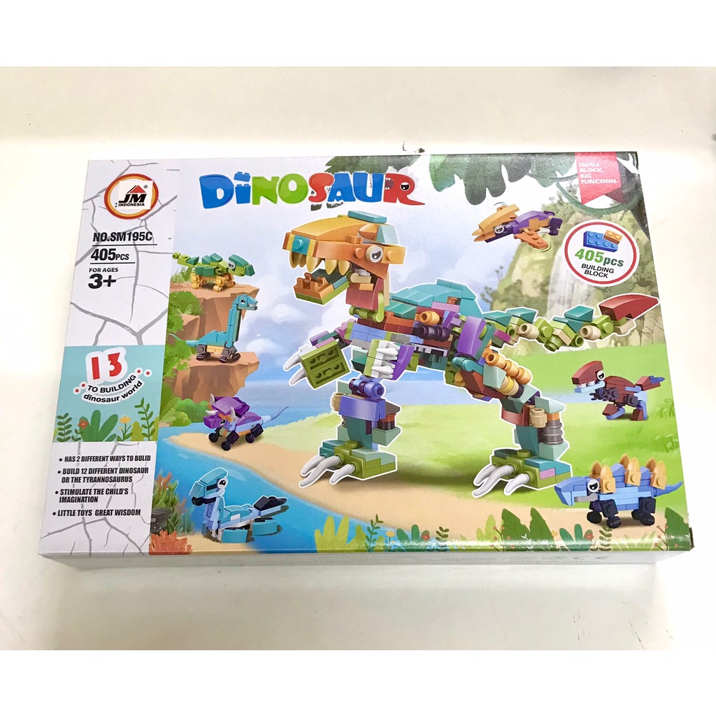 Mainan Lego Dinosaurs Small building block Lego 12 in 1 seri dinosaurus Edukasi Melatih Konsentrasi Kreativitas Fokus Anak - Hadiah Souvenir Ulang Tahun