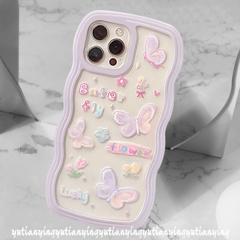 Butterfly Soft Case Motif Kartun Kupu-Kupu Untuk OPPO A15 A57 A74 A16 A96 A95 A54 A55 A5 A9 A16s A12 A5s A7 A16K A1k A77s A53 A3s A72 A76 A12 A5E 62 735