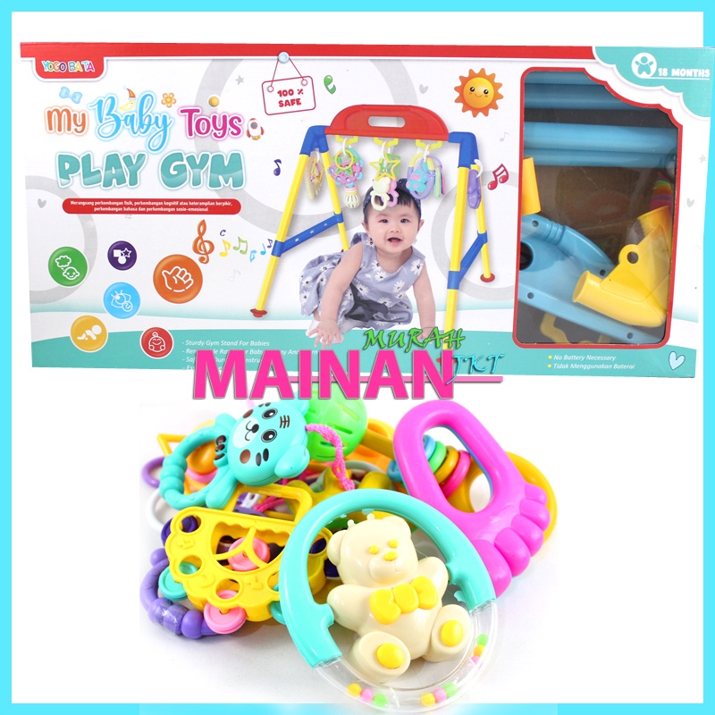 MAINANKEI MAINAN ANAK MURAH PLAY GYM YB2 MAINAN ANAK BAYI ARENA BERMAIN  AKSESORIS RATTLE LENGKAP BAYI EDUKASI ANAK