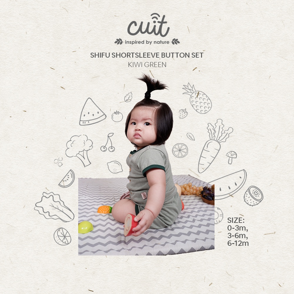 CUIT Baby Newborn - 12 Bulan Shifu Button Set Pendek Kancing Anak Unisex Furutsu Series