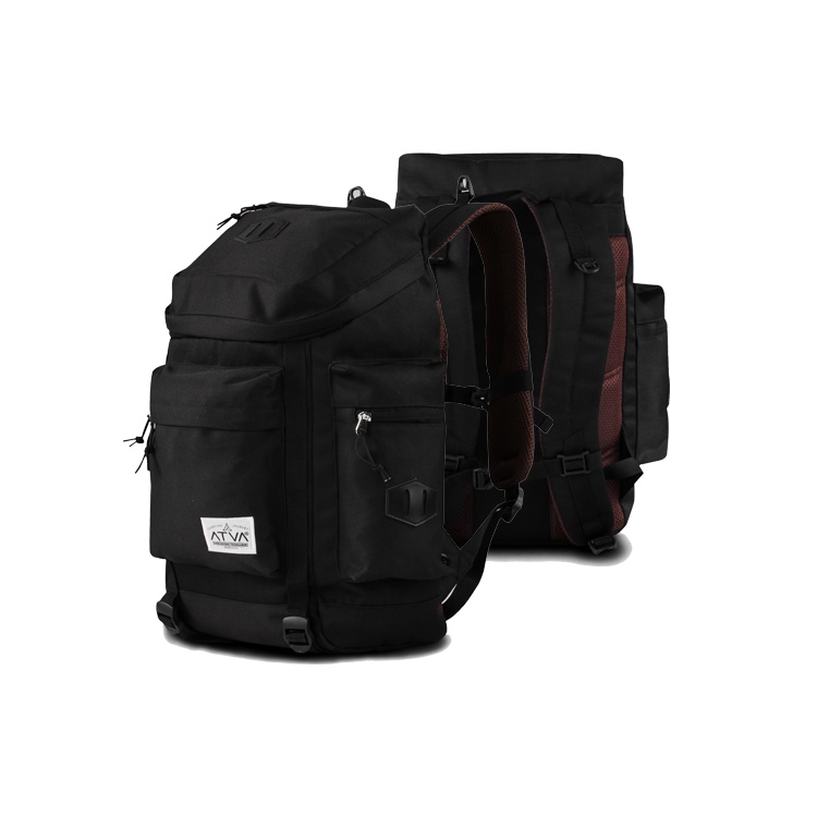 MAESTRO BLACK ORIGINAL x ATVA Tas Ransel Casual Hitam Pria Daily Backpack Kuliah Kampus Kerja Kantor Sekolah SMA SMK Remaja Dewasa Tas Punggung Laptop Ukuran Besar 14 Inch Bagpack Distro Premium Outdoor Travel Traveling Bag Keren Terbaru Kekinian Branded