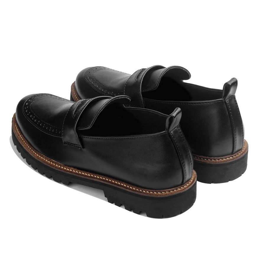 ELDAR BLACK - Sepatu Penny Loafers Pria Casual Formal Kulit Loafer Pria Cowok Kerja Kantor Kuliah Original