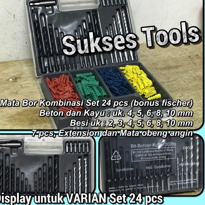 Mata Bor Set 9pcs ( Mata Bor Besi, Beton dan Kayu ) - Set 24 pcs