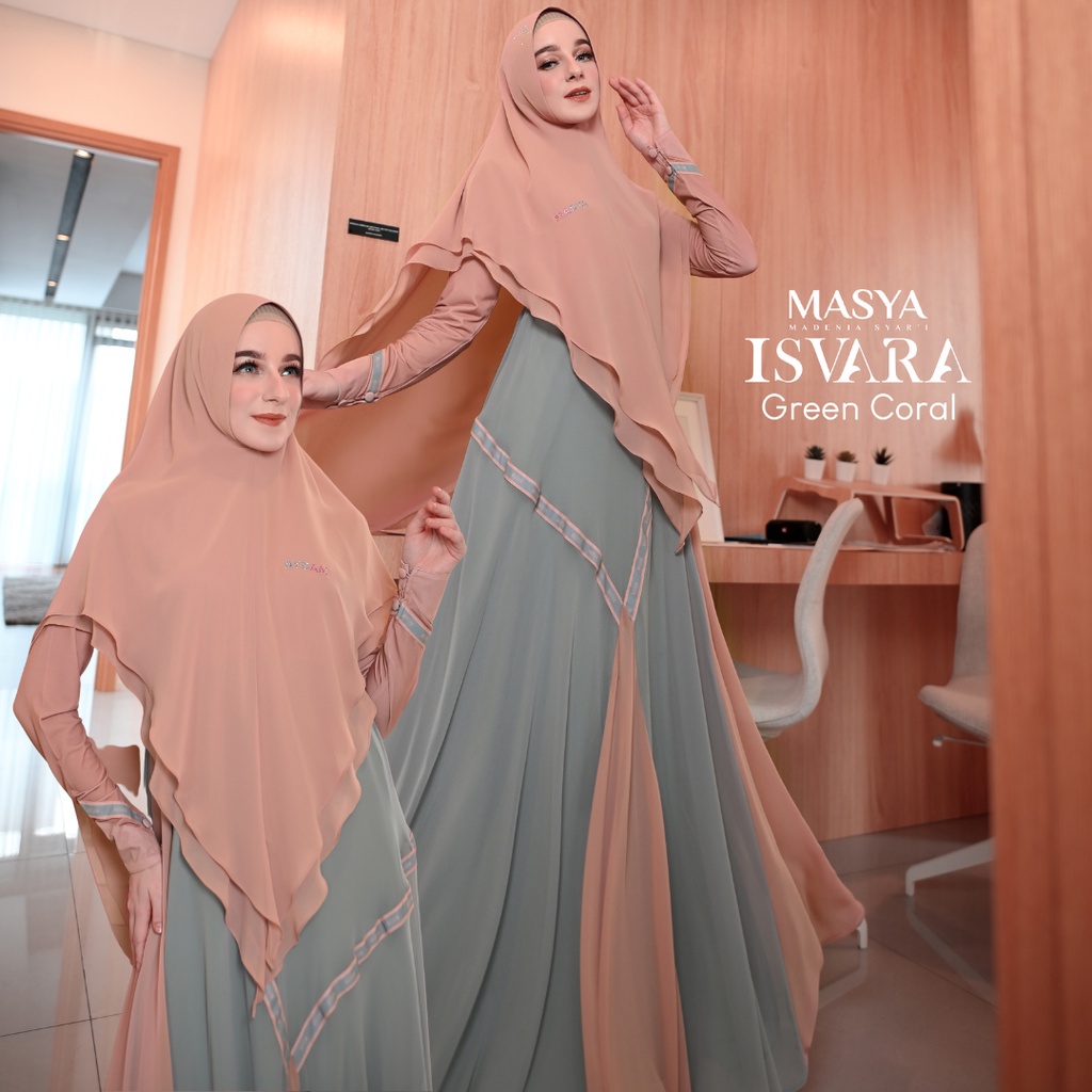 Set Gamis Dress Busui Friendly Ceruty Babydoll Printing Premium Syari Sage Green - Biru Muda - Hijau