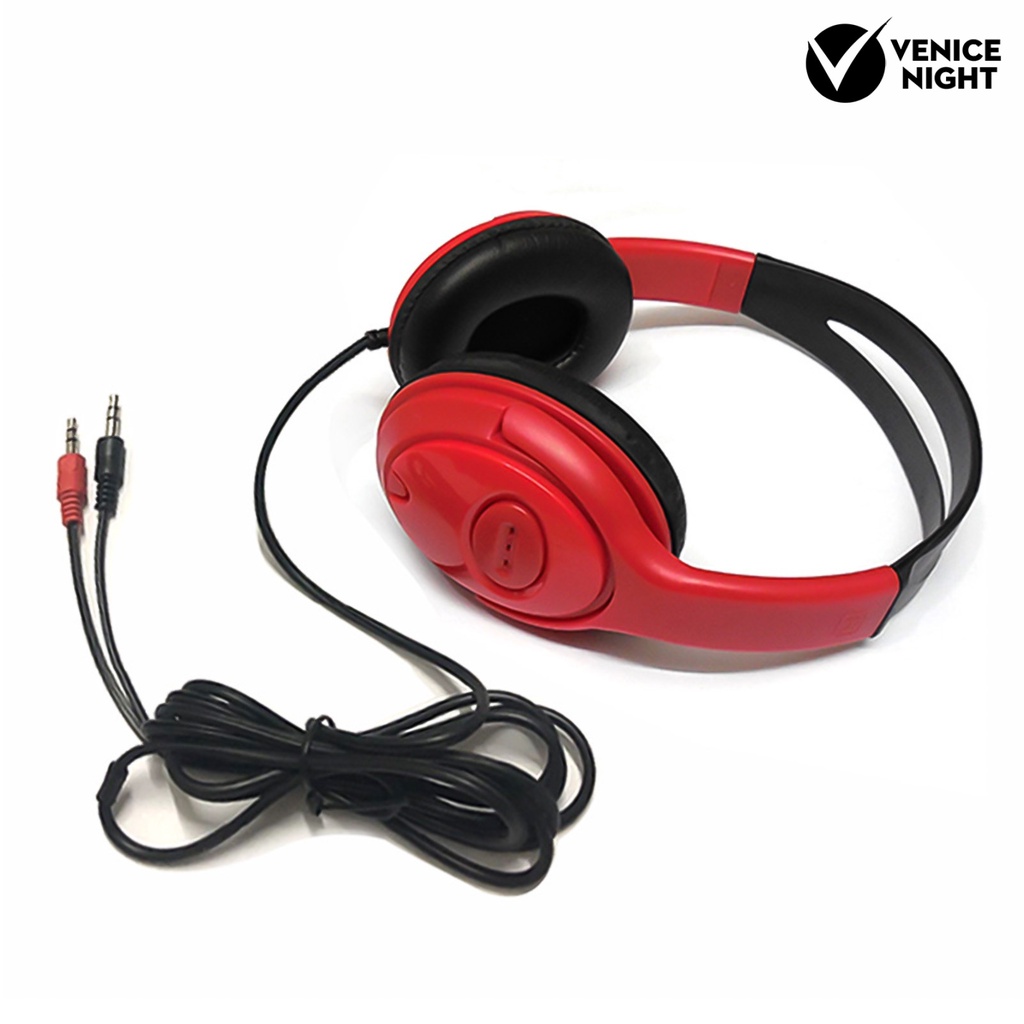 (VNEP) (Berkabel) 3.5mm Universal Headphone Head-mounted Gaming Headset dengan High Clarity Microphone untuk Komputer