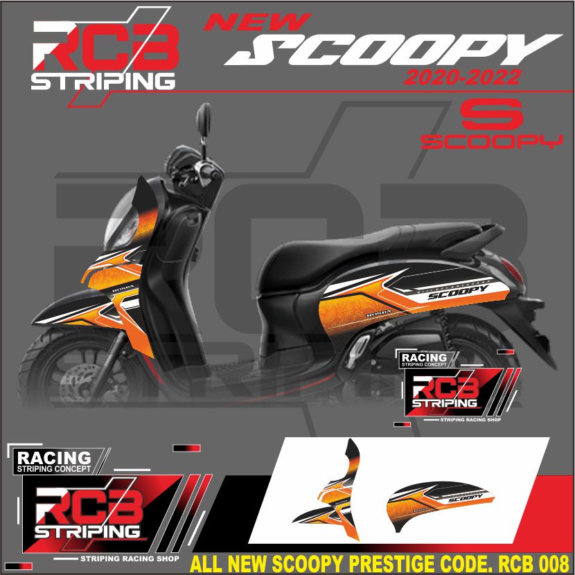 Striping Scoopy 2020 2021 2022 2023 2024 Stiker scopi New Aksesoris List Strip Scopy Prestige RCB008
