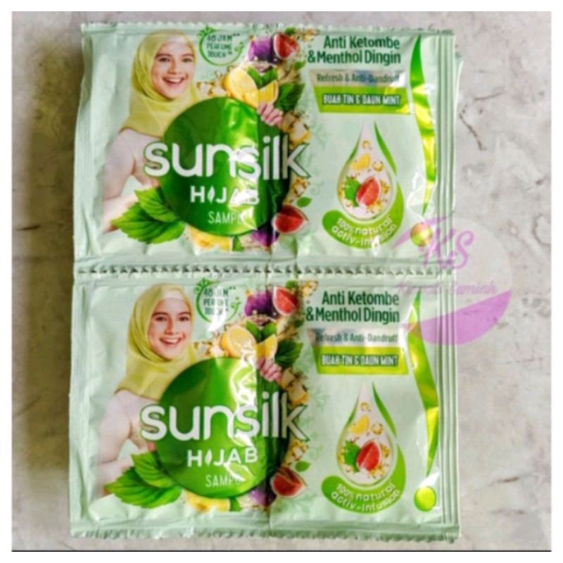 Sampo Sunsilk Hijab Hijau Anti Ketombe & Menthol Dingin 
Renceng 12 Sachet 8 ml