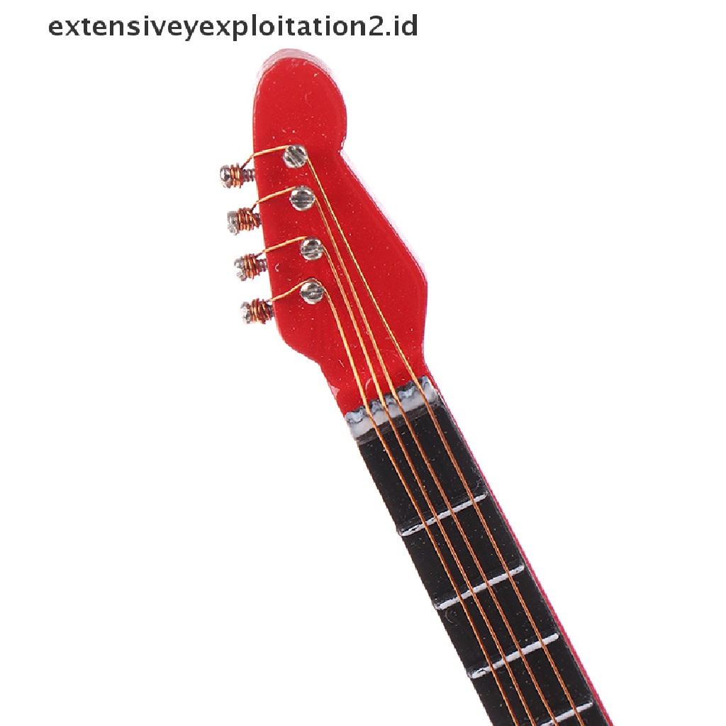 Mainan Miniatur Gitar Elektrik Skala 1: 12 Untuk Dekorasi Rumah Boneka