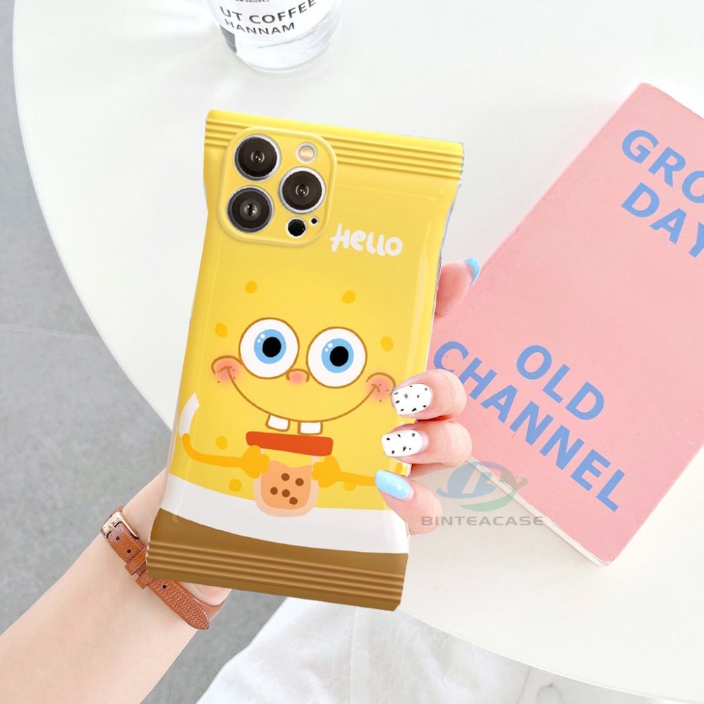 Soft Case TPU Motif Spongebob Milk Tea Untuk VIVO Y16 Y35 Y22 V25 Y15s Y01 Y21 Y33s Y20 Y21A Y12 Y12s Y15 V21e Y91C Y30 Y50