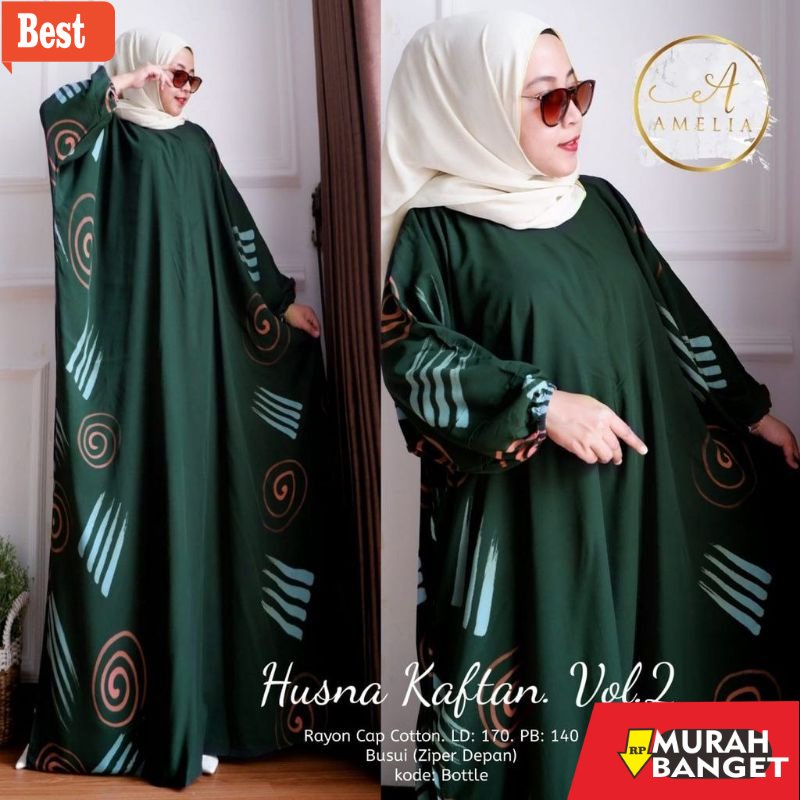 baju hamil modern simple Gamis Kaftan Super Jumbo / Bilion Kaftan / Jois Kaftan / Olga Kaftan Ld 150