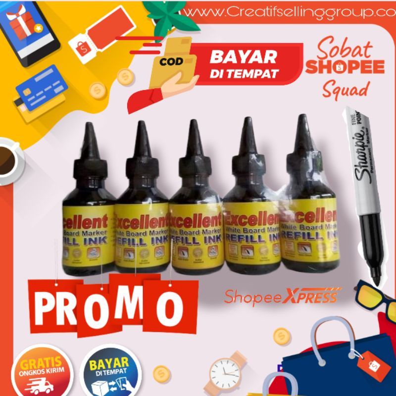 

tinta spidol excellent boardmarker 100ml,MURAH,mudah dhapus,dsertai nota