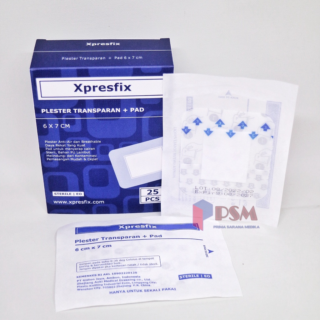 Xpresfix 6x7cm Plester Luka Operasi Anti Air Transparan + Pad Dermafix