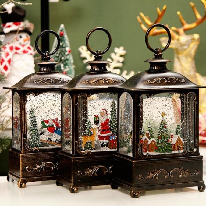 

BEST QUALITY - SNOW GLOBE SANTA SNOWMAN KOTAK MUSIK KRISTAL KADO NATAL LAMPU NATAL
