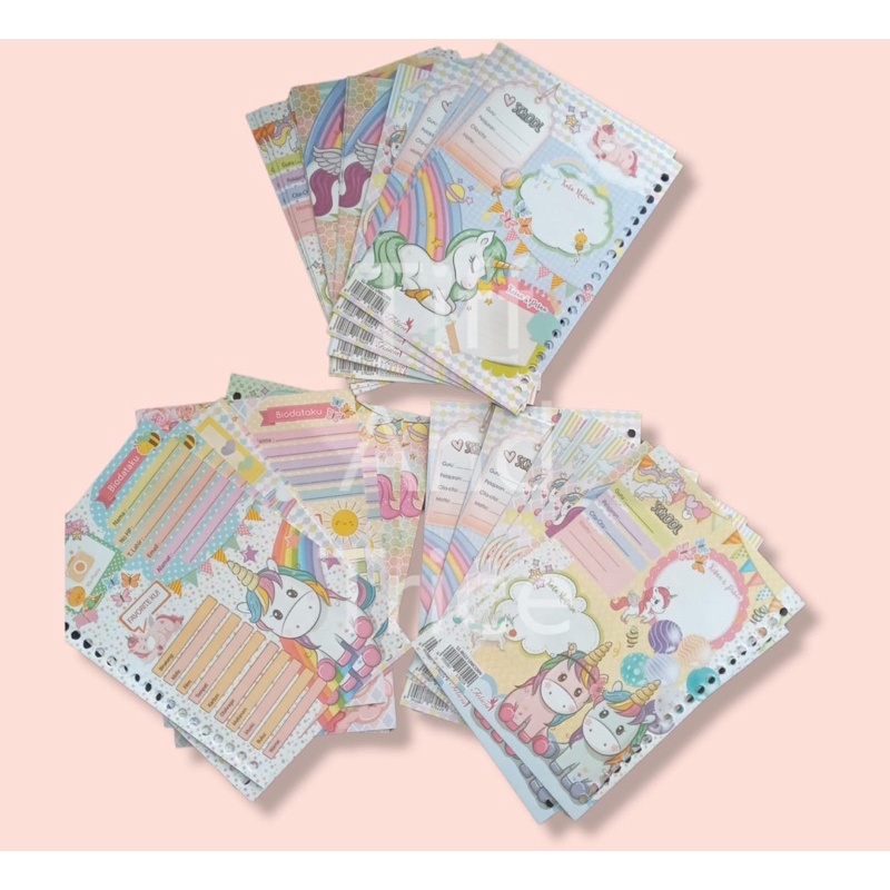 

Loose Leaf Karakter Kartun Cartoon Kertas Binder Koleksi Biodata A5 Berbagai motif