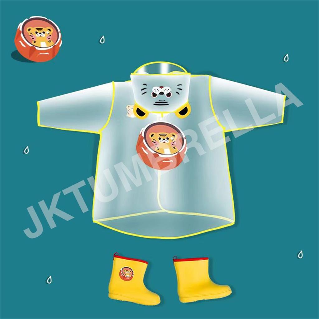 Jas hujan terusan anak Motif binatang semi transparan (3-6tahun) / animal - 326