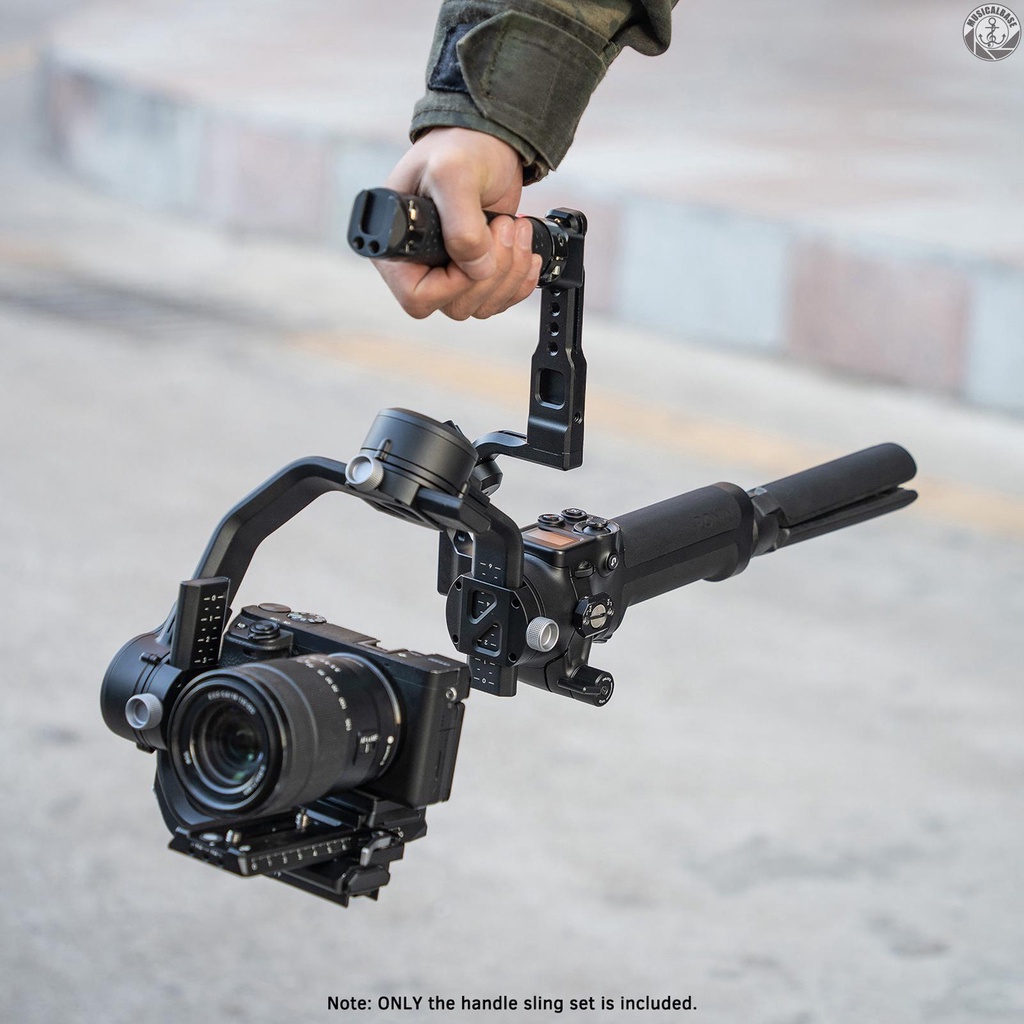 Andoer Handle Sling Aluminum Dengan Cold Shoe Universal 1 / 4 3 / 8 Interface Pengganti Untuk DJI Ronin S 2 / Ronin SC 2 Gimble