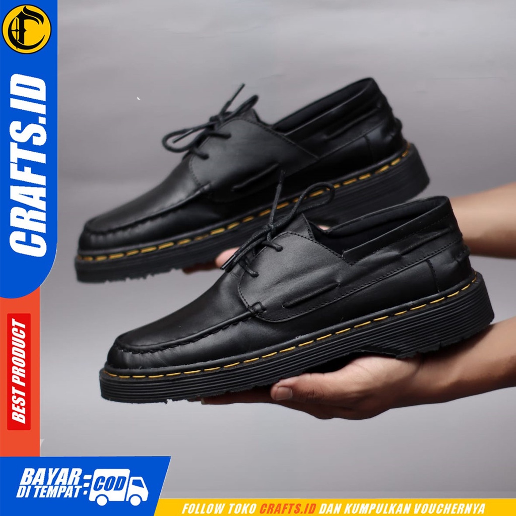 CRAFTS baltir - Sepatu Pantofel Formal Docmart Low Boots Kulit Asli Kerja Pria