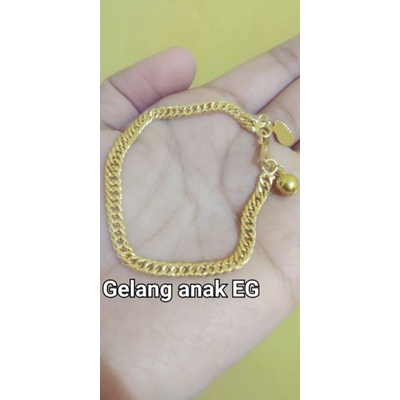 gelang anak susun siri dobel kecil sepuhan emas24k