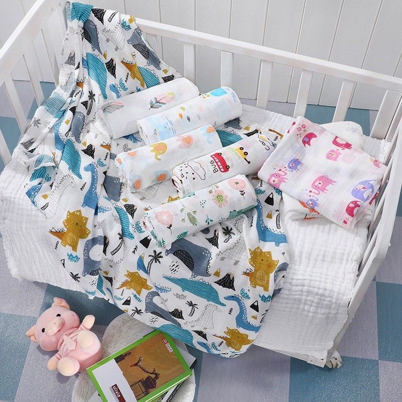 Leleoncare Kain Bedong Bayi Aneka Motif Swaddle Bedong Mix Bamboo Cotton - Leon Care Bedong Bayi Selimut Bayi - Leleon Care Selimut Bayi Premium