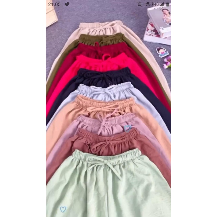 Tq88indonesia Fashion Celana Cullote Wanita Terbaru / KULOT CRINCLE JUMBO / Celana Panjang Polos Cewek / Ootd Kasual