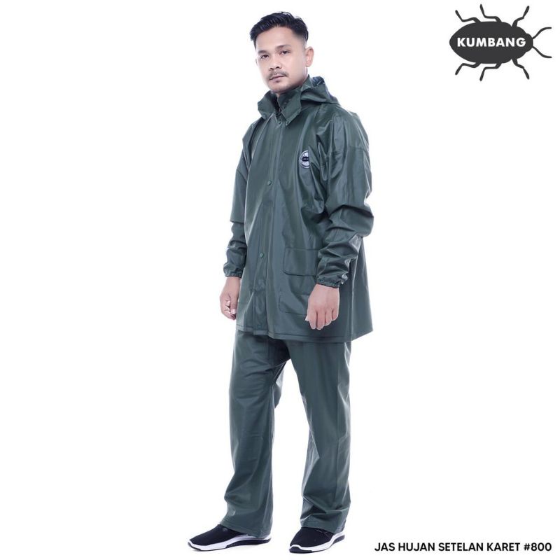 Jas Hujan Jaket Celana Karet Kumbang 800 / Mantel Mantol Setelan Pria Wanita Dewasa