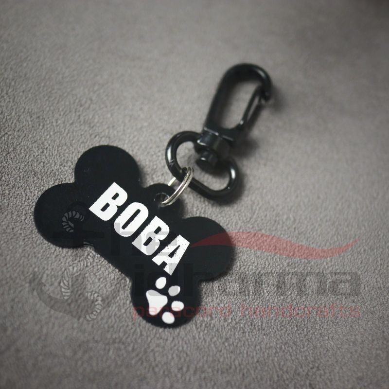 Dog Tag Name Bone Custom Tag Nama Hewan Tulang
