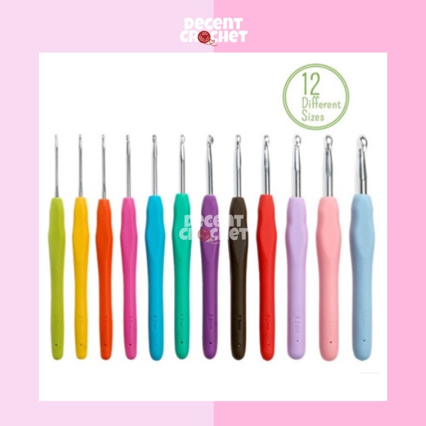 [SET] Hakpen Karet Jarum Rajut Crochet Hook TPR 11 Size