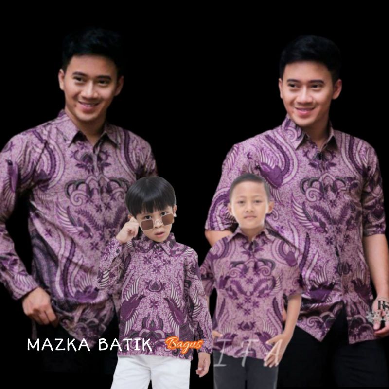 TERBARU Couple sweet || couple batik ayah dan anak cowok BATIK lilac Batik Ungu