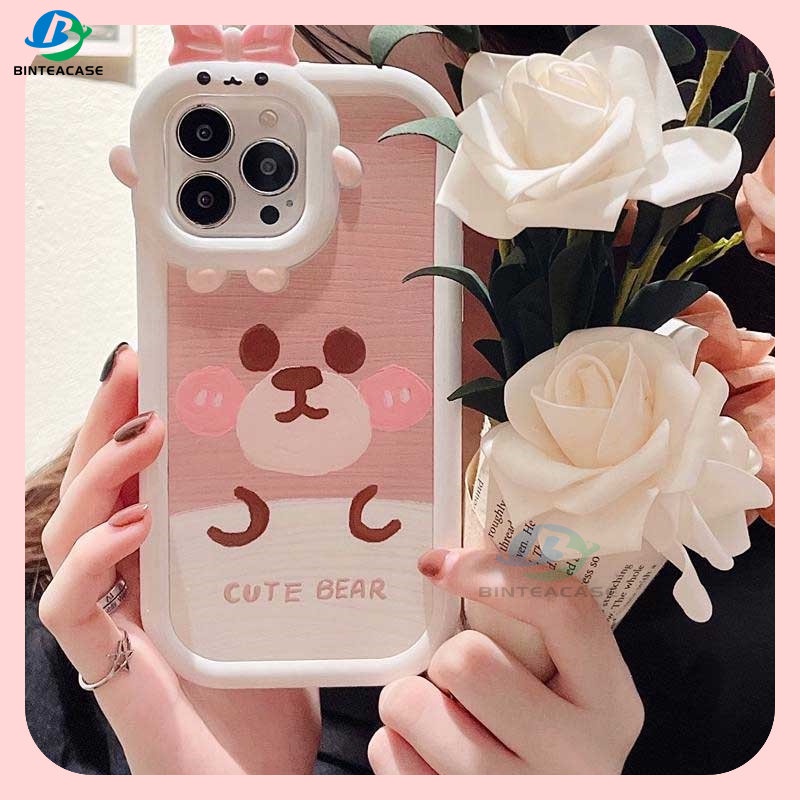 Case Desain Beruang Coklat Untuk IPhone 14 Pro Max 13 Pro Max 11 12 Xr XS 6 6S 7 8 Plus