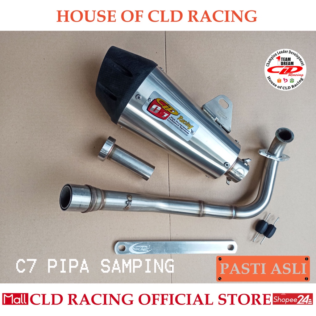 KNALPOT CLD C1 C2 C7 BULAT OVAL BEAT SCOOPY BEAT FI SCOOPY FI VARIO110 LEHERAN SAMPING KOLONG INLET 